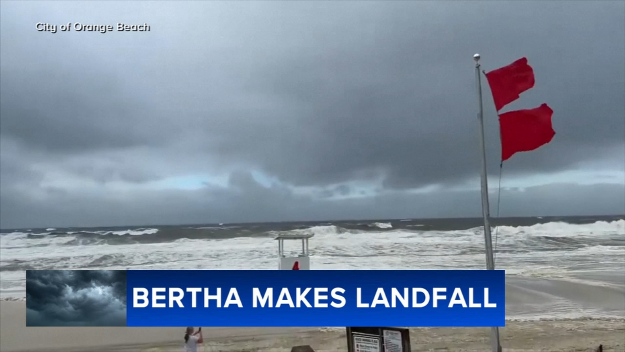 Tropical Storm Bertha makes landfall in Louisiana and moves toward Texas